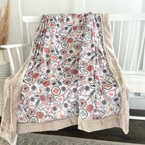 Custom Nurse Gift Nurse Blanket for medical staff Minky Blanket with Flowers healthcare provider Personalized Blanket Nurse Gift for Her