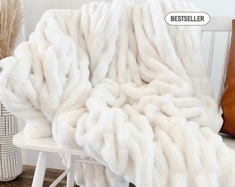Minky Large Fur Blanket King Size Throw Luxury Oversized Blanket for Adult Gift Anniversary Idea for Sympathy Gift for Loss remembrance gift