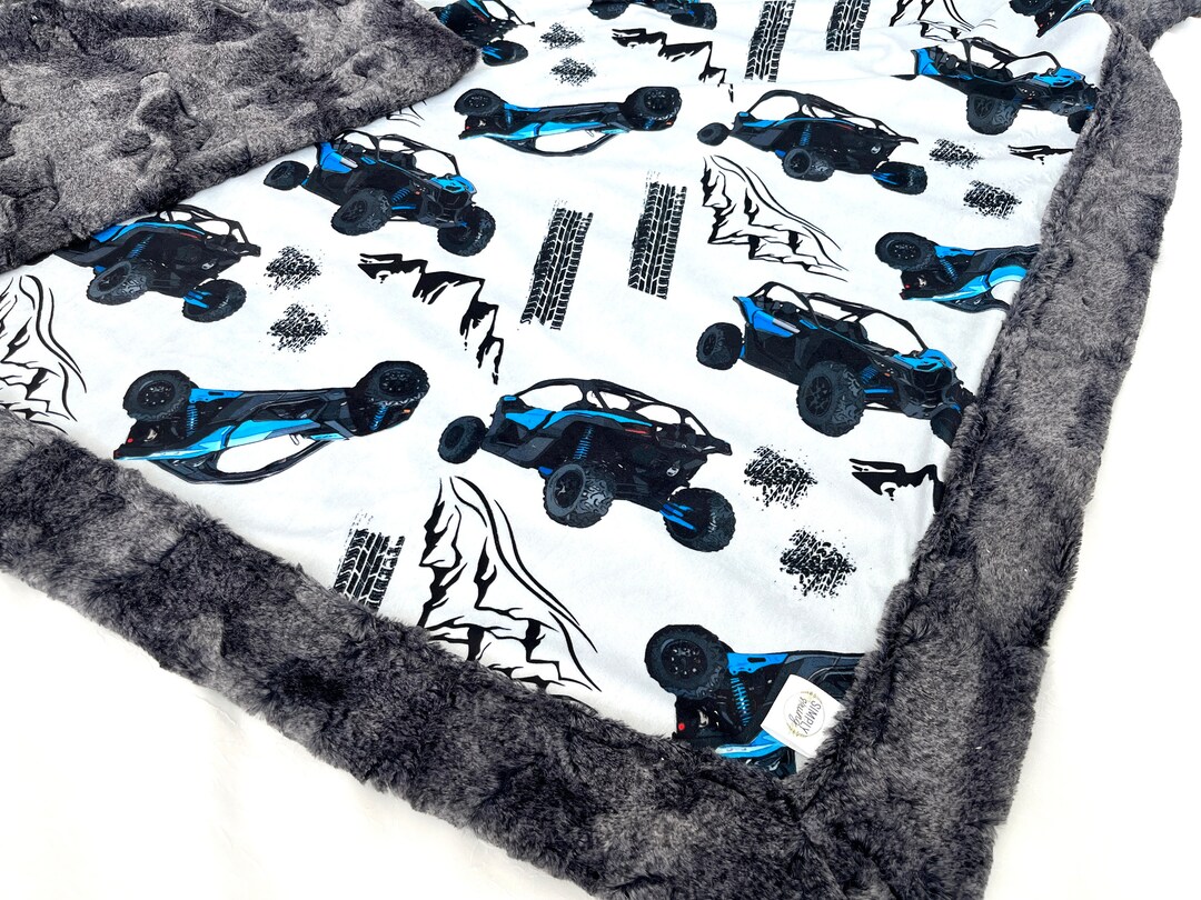 ATV Newborn Blanket for Baby Boy With RZR off Road Custom Name Blanket