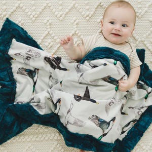 Duck Hunting Baby Blanket Mallard Duck Nursery Crib Bedding Baby Name Gift Baby Shower Custom Swaddle Outdoor Theme Decor Boys Room Idea Mallard Hide