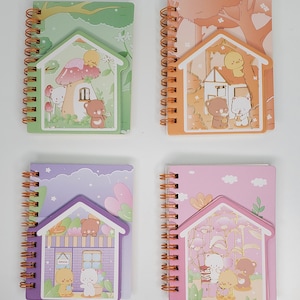 Kawaii Mini Animal/House Spiral Notebooks