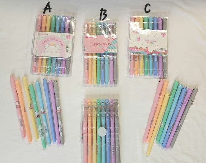 Color Gel Pens - Mouse - Heart - Kitty