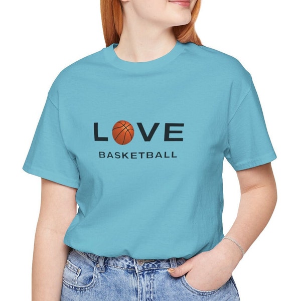 Women teenager basketball t-shirt, women blue casual t-shirt, basketball lover gift, love basketball, basketball gift, women sports clothing