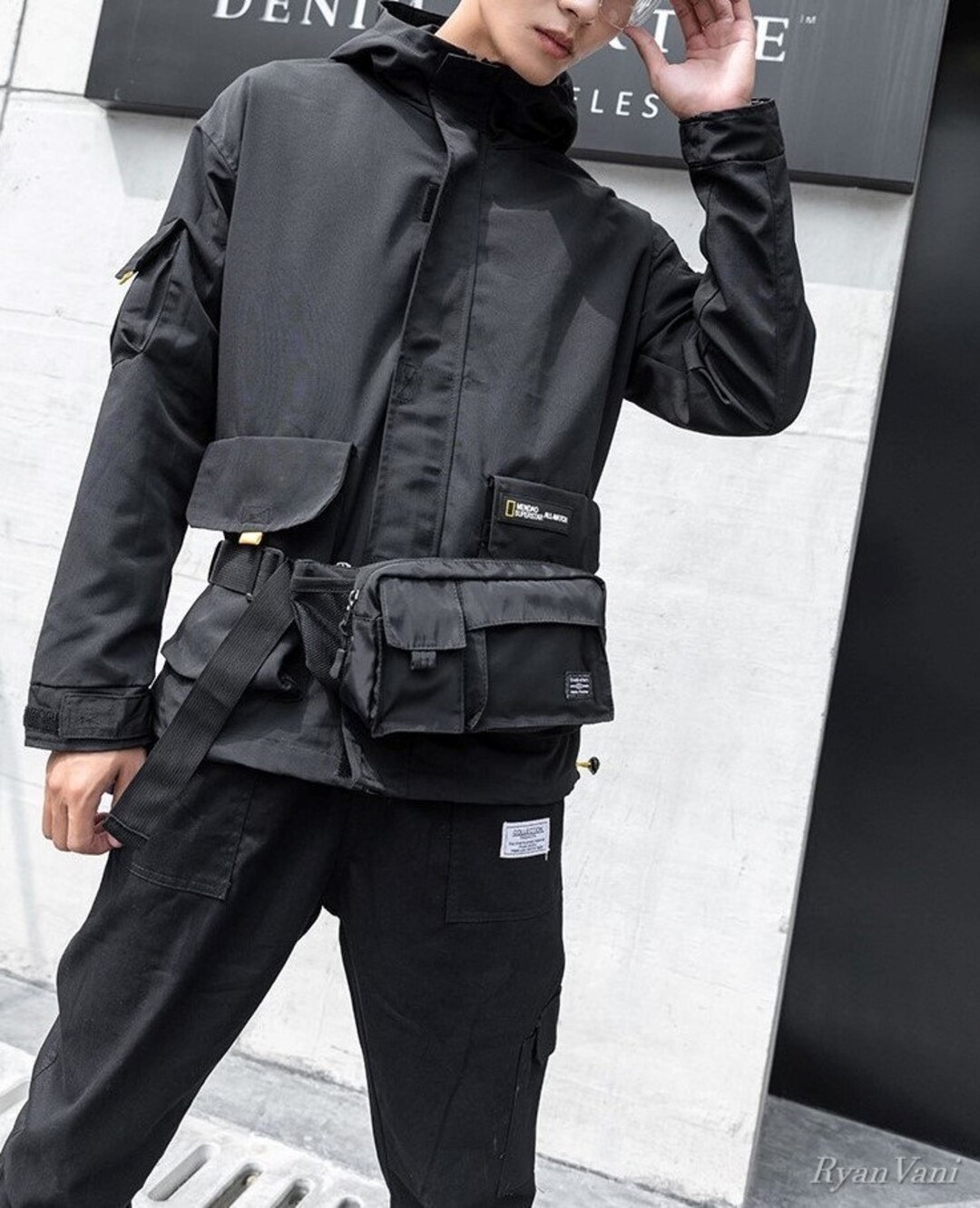 Mens Hip Bag Stylish Belly Bag Leisure Chest Bag Crossbody Etsy