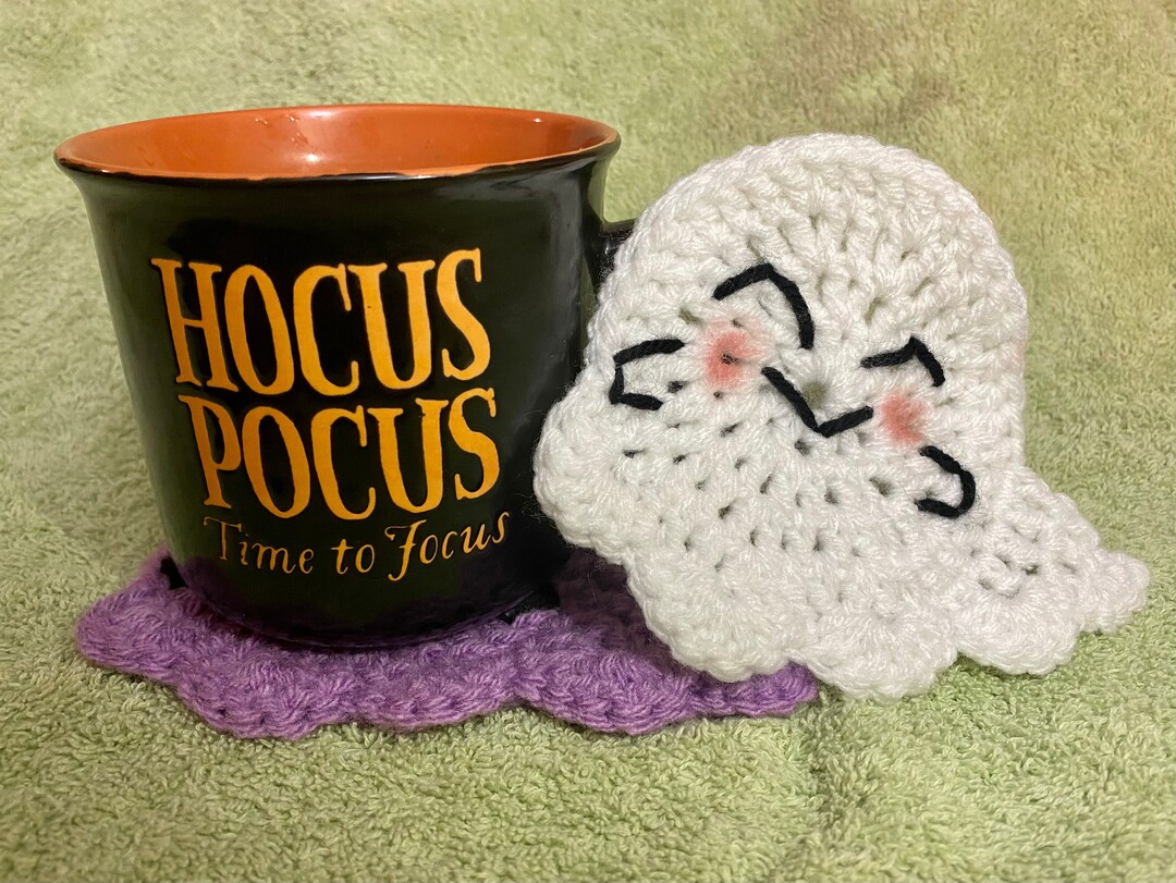 Ghoster Crochet Ghost Coaster Pattern Etsy