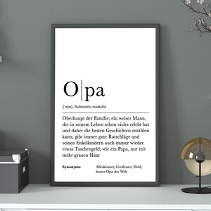 Poster OPA | Danke | Großvater | Geschenk | Definition | Schwangerschaft | Vorfreude | Geburtstag | Kunstdruck | Bester Opa | Duden Digital