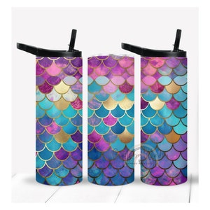 Mermaid Tumbler | Personalized Mermaid 20oz Duo Lid Cup | Mermaid Lover gift | Mermaid Tail | Mermaid Scale Cup | Drink Holder