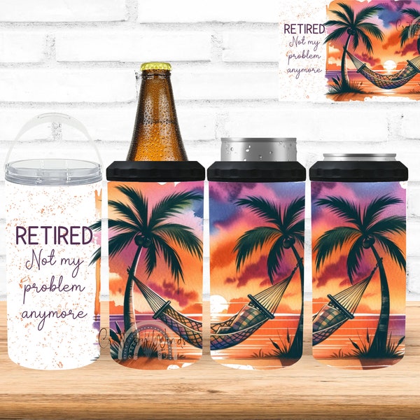 Happy Retirement Tumbler, Retirement Gift For Men Women, Funny Retirement Gift, Retirement Gifts Retirement 4 in 1 Can Cooler,Co-Worker Gift