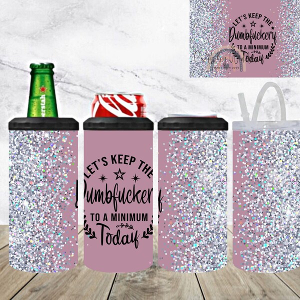 Funny Coworker Gift | 4 in 1 Can cooler | Funny Koozie | Sarcastic Tumbler | Sassy Cup with a straw | Sassy Can Koozie | Gift for Her | Gift