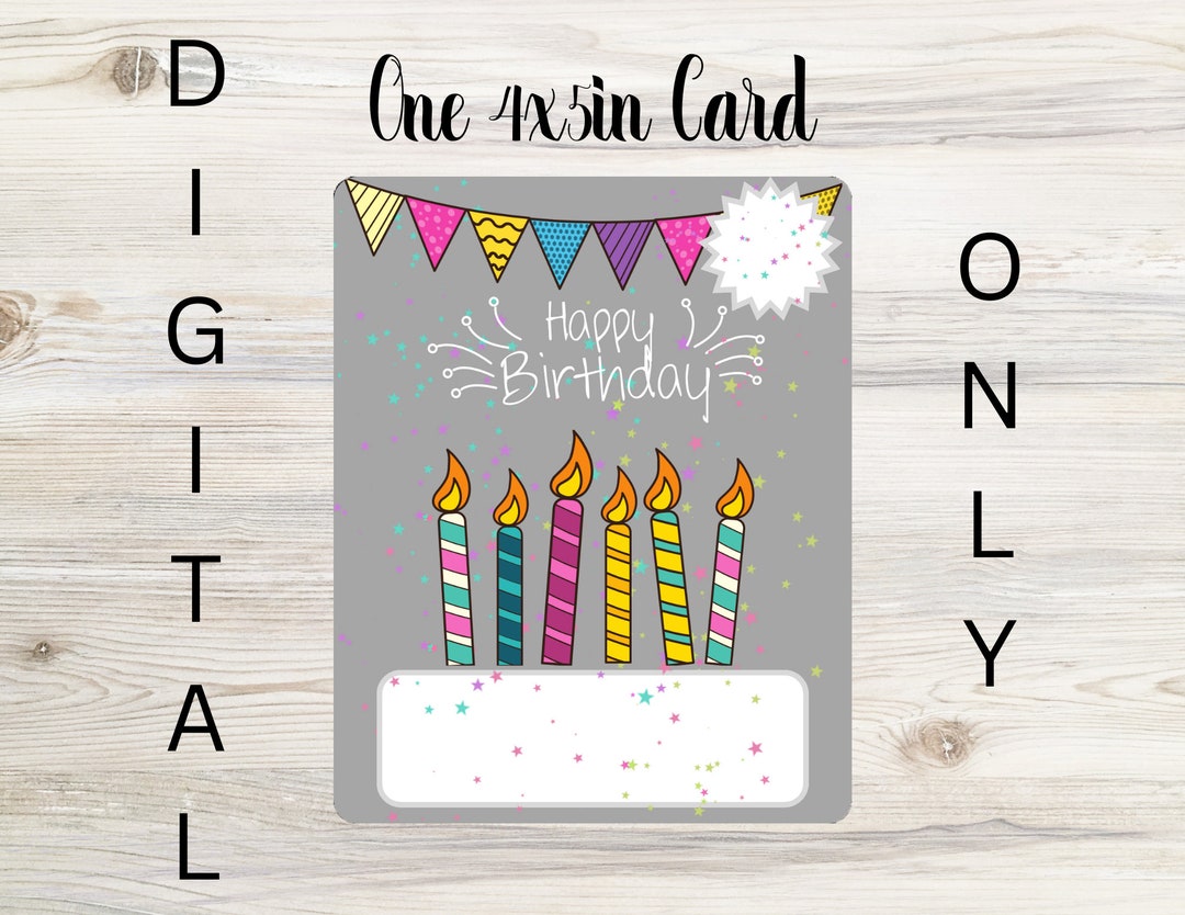 Birthday Money Card PNG, Printable Birthday Card, Digital Print ...