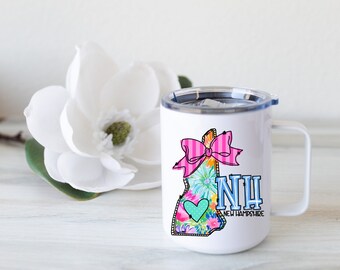 New Hampshire Camper Mug: State Pride Travel Mug (12oz)