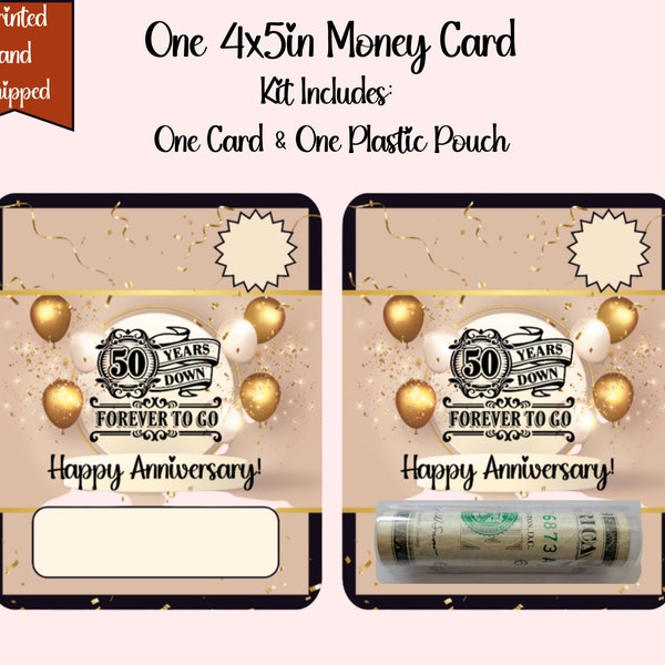 50th Wedding Anniversary Money Card | Wedding Anniversary | Golden Year Gift | 50th Wedding | Couple Gift | Gift for Parents |