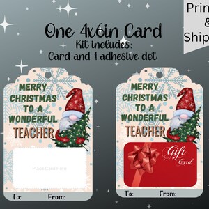 Teacher Christmas Gift | Teacher Gift Card | Gift Card Stocking Stuffer | Teacher Gift Idea | Teacher Gift Card Holder