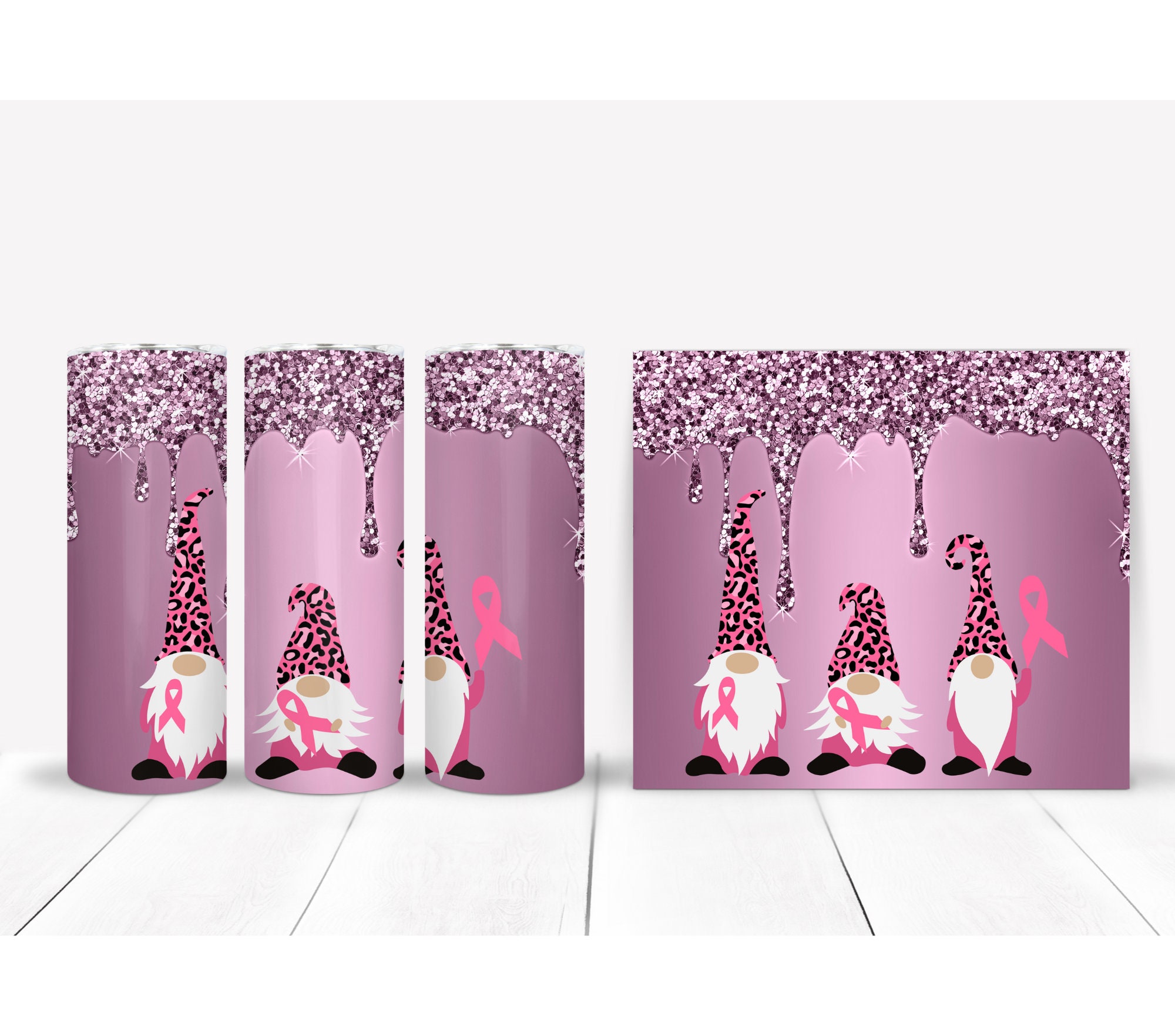 Breast Cancer Gnomes Gnome Tumbler Cancer Awareness Duo Lid Tumbler