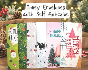Christmas Money Envelope, Cash Holder, Handmade, Cardstock Gift Card Holder