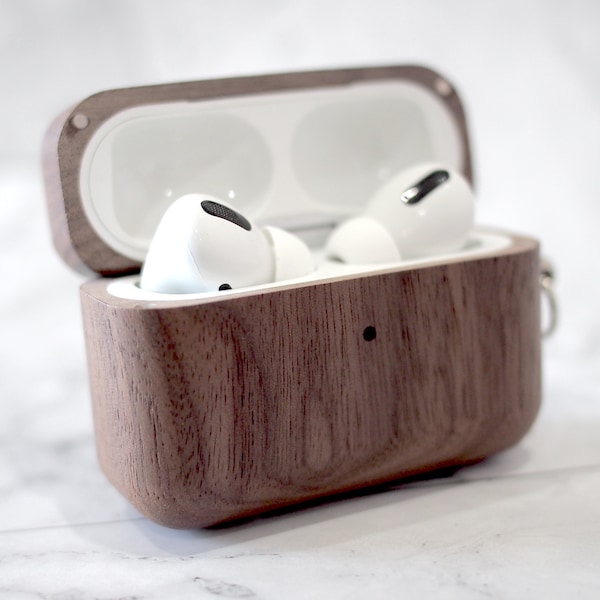Wooden Airpod case, Real Wood, Apple Cover, Lanyard attachment/ cases cover for AirPods 1 2 3/ AirPod Pro/walnut wood/ Wooden Iphone cases