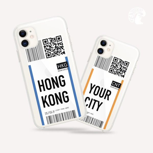 Tarjeta de embarque personalizada avión/boleto de vuelo caja del teléfono, caja del teléfono personalizada, Samsung S21 S22, Huawei y iPhone 14 13 12 Pro max/regalo de viaje