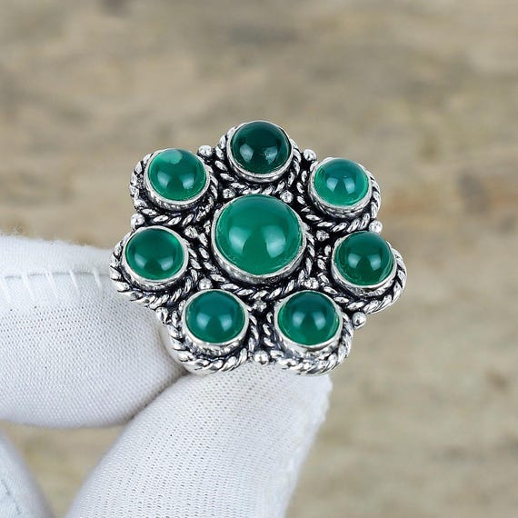 Anello In Argento 925 Fatto A Mano Con Pietra Ovale Howlite – Turchese, Granato, Perla – Gioiello Boho Donna - 3