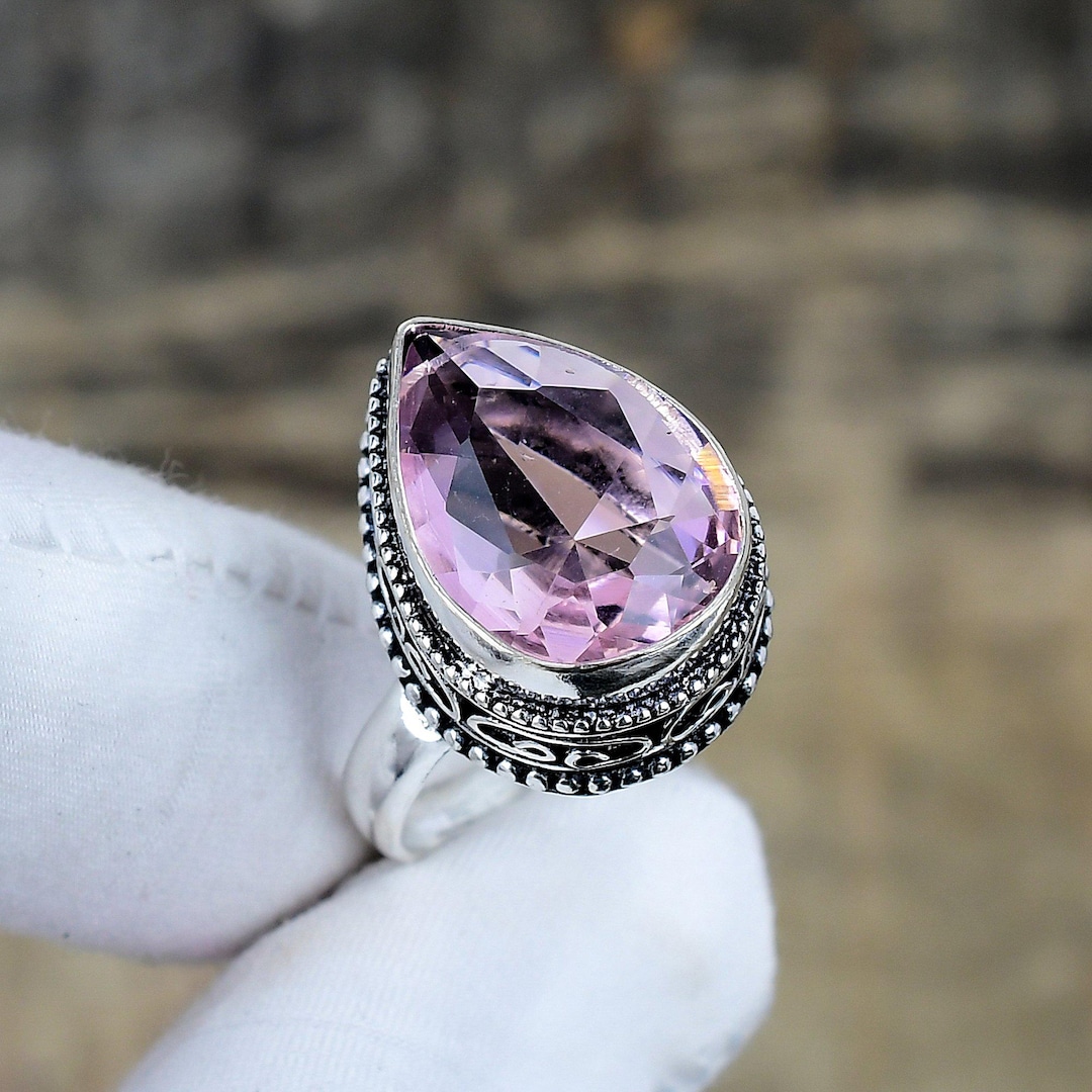 ピンク クンツァイト シルバー リング 925 スターリングシルバー