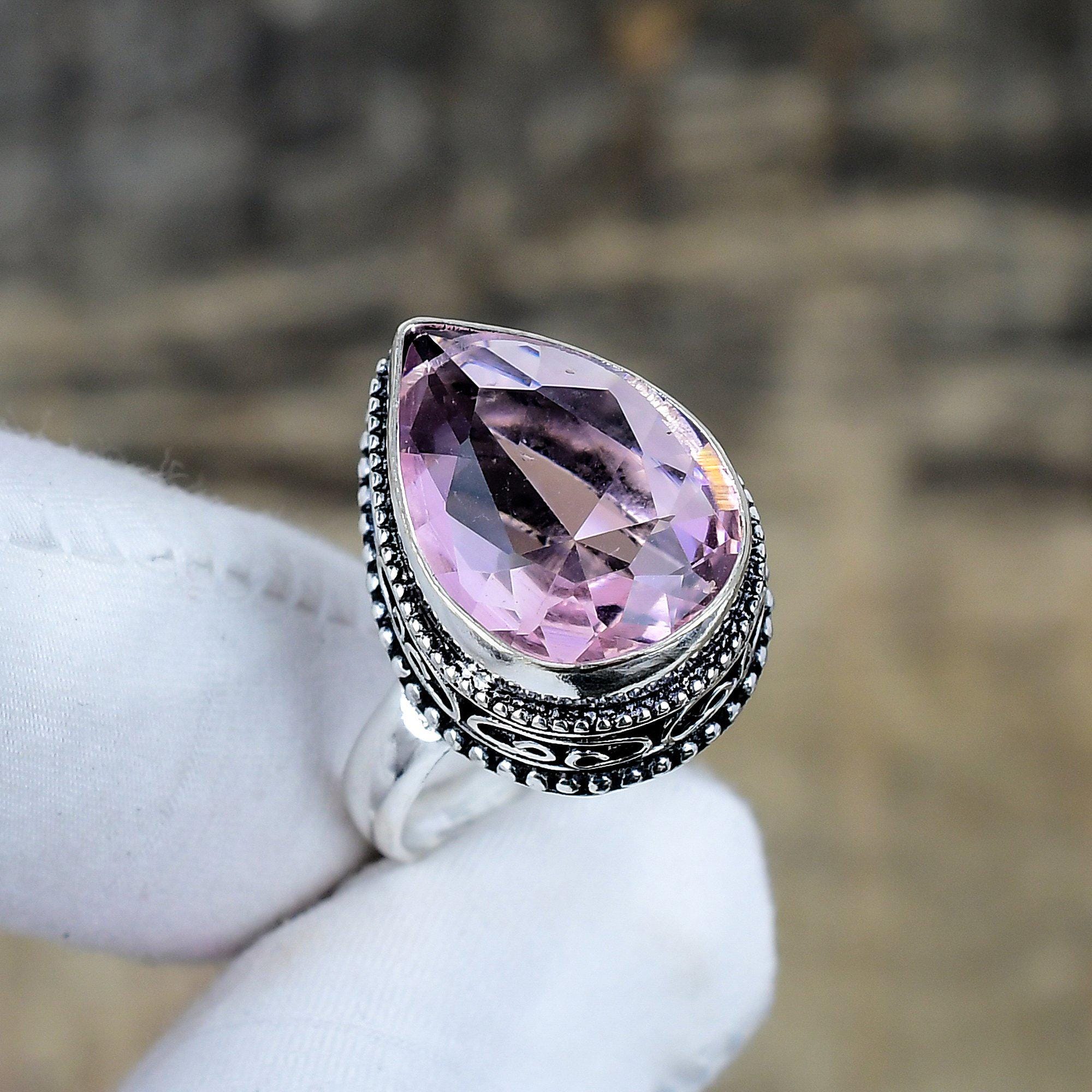 ピンク クンツァイト シルバー リング 925 スターリングシルバー