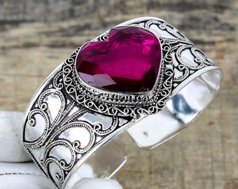 Bracelet en argent rhodié chaîne avec perles roses fluo 15+3cm