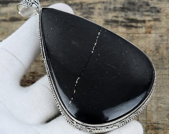 925 Sterling Silver Pendant Natural Shungite Pendant Gemstone Pendant Unique Handmade Jewelry Unique Shungite Pendant Personalized Gift