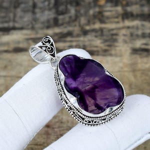 Amethyst Cloud Necklace, 925 Solid Sterling Silver Jewelry, Cloud Amethyst Gemstone Pendant, Handmade Silver Pendant Christmas Day Gift