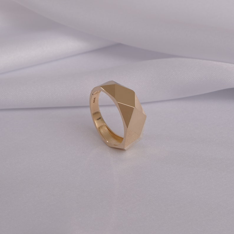 Gold Ring / 14k Solid Gold Statement Ring / Bold Gold Ring / Etsy