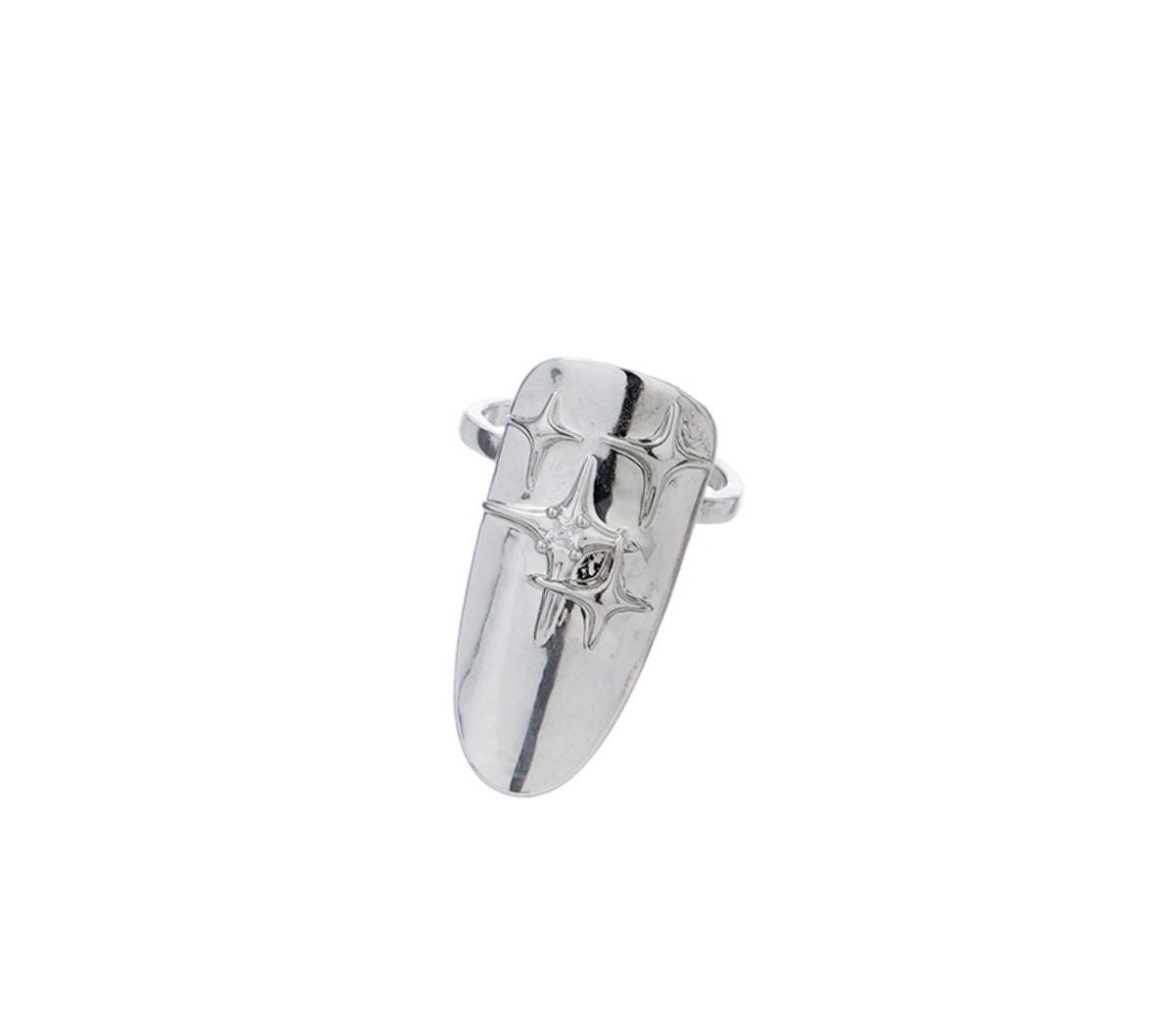 DREN Alloy Finger Nail Ring silver/alloy One Size