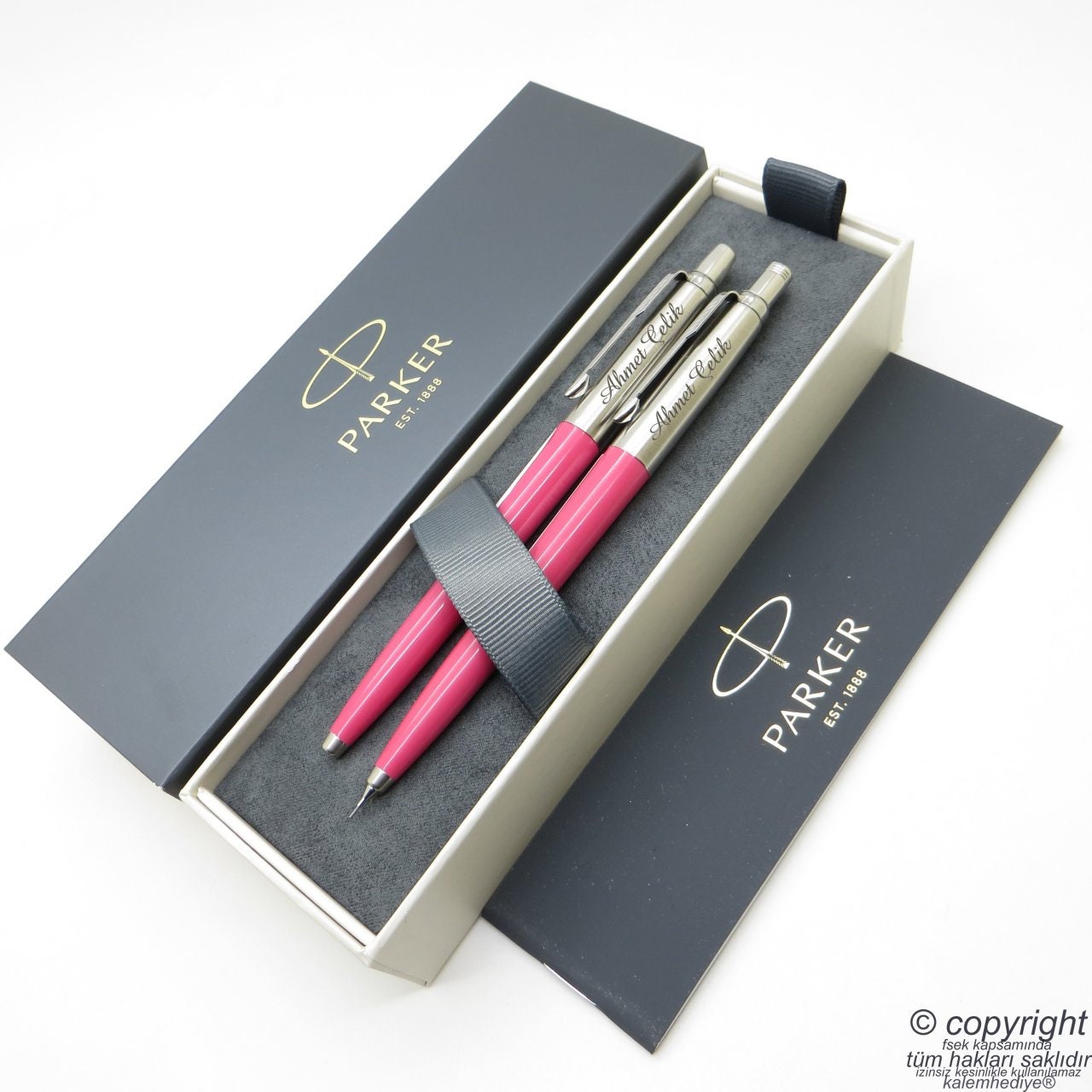 Engraved Parker Pen Set Personalized Pink Mechanical Pencil Etsy