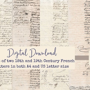Letra francesa antigua para descargar, imprimir en formato digital, manuscrito para imprimir en casa, para diarios basura, bullet journals creativos