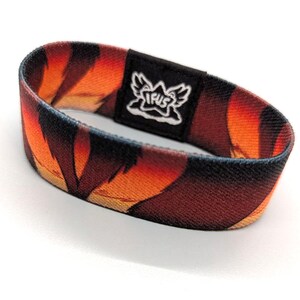 Tiger Stripe Fabric Bracelet: Stretchy Nylon, One Size