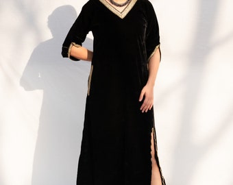 Black velvet kaftan