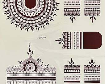 Mandala tijdelijke hennatattoo