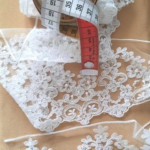 5 YARDS / 9 COLOR / Tessuto Bandos Con Perlne, Rcam, Gltter, Pzzo - Foto 5