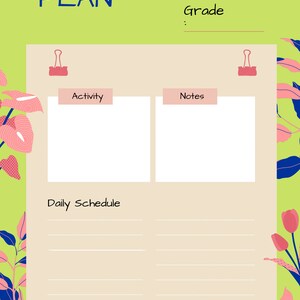 BUNDLE of Five Lesson Plan Pintables, Weekly and Monthly Lesson Plan ...