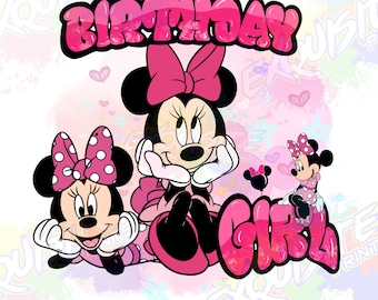Minnie Mouse Birthday Girl Sublimation Print
