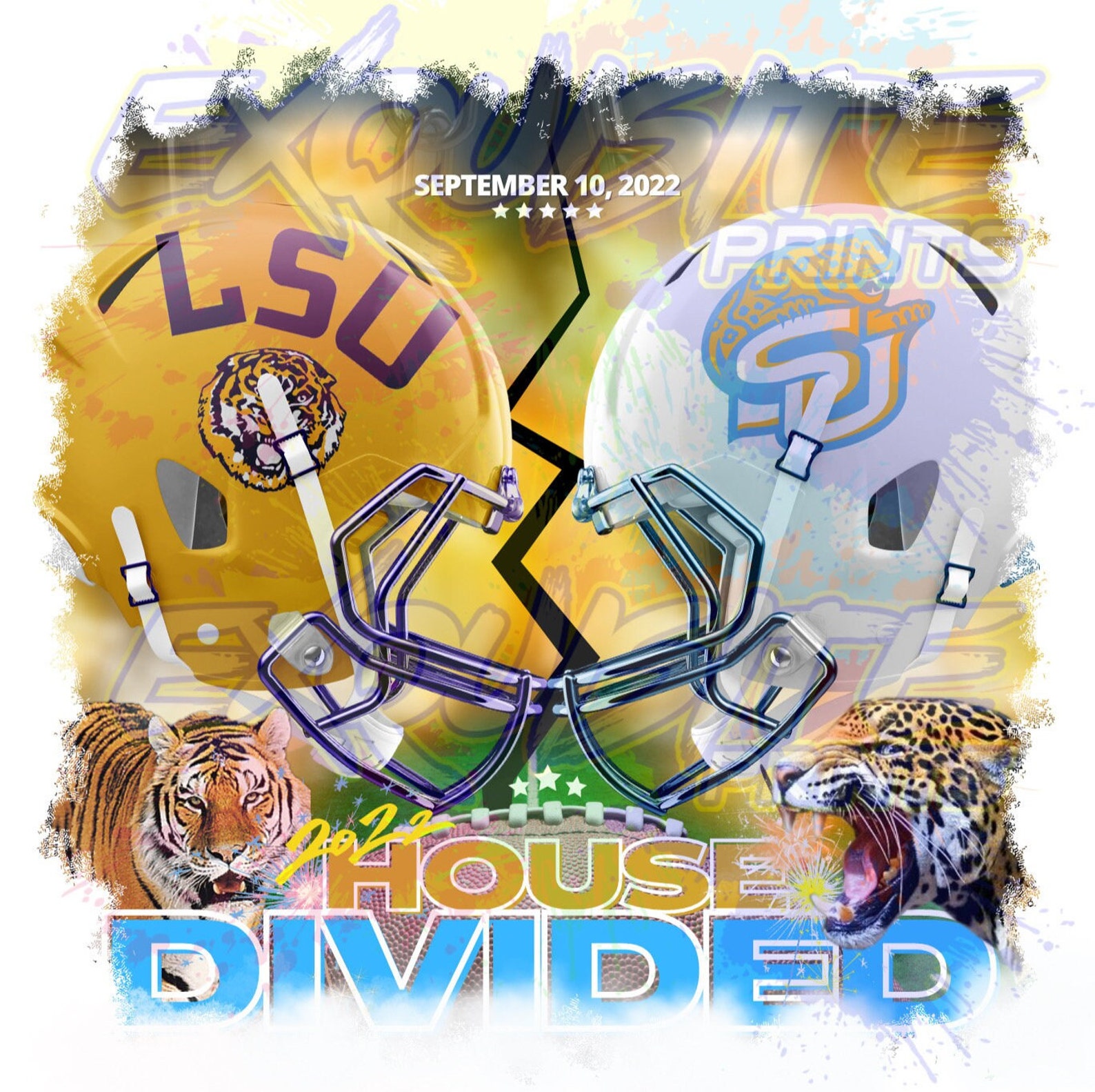 LSU Vs Southern House Divided Ready for Sublimation Print Etsy