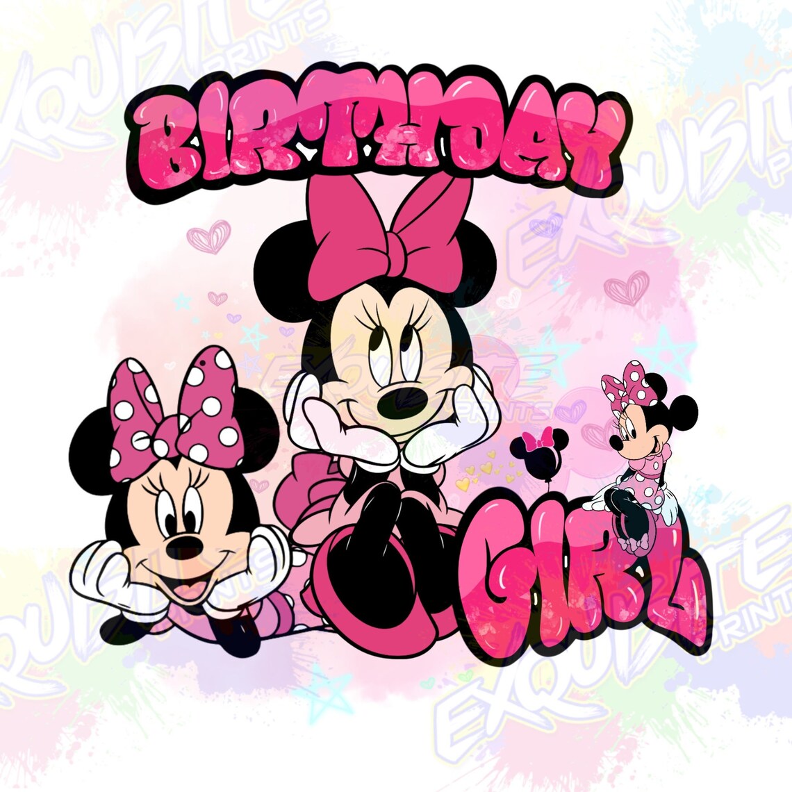 Minnie Mouse Birthday Girl Sublimation Print Etsy