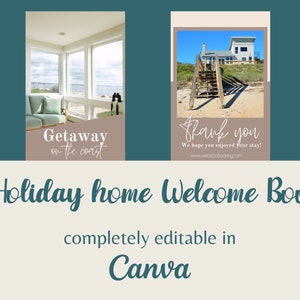 Plantilla de libro de bienvenida para alquiler vacacional en casa de playa, propiedades de Airbnb y VRBO, colores neutros