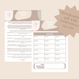Netball Neutral NETBALL COACHING PACK (neutral Colours) - Downloadable A4 Template ...