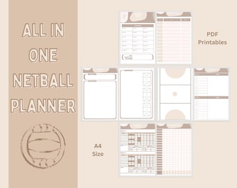 NETBALL COACHING PACK (neutral colours) - downloadable A4 template