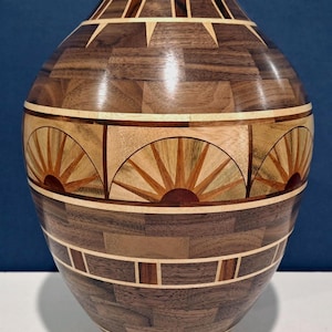 Unique Handmade Vase with Sunrise Feature