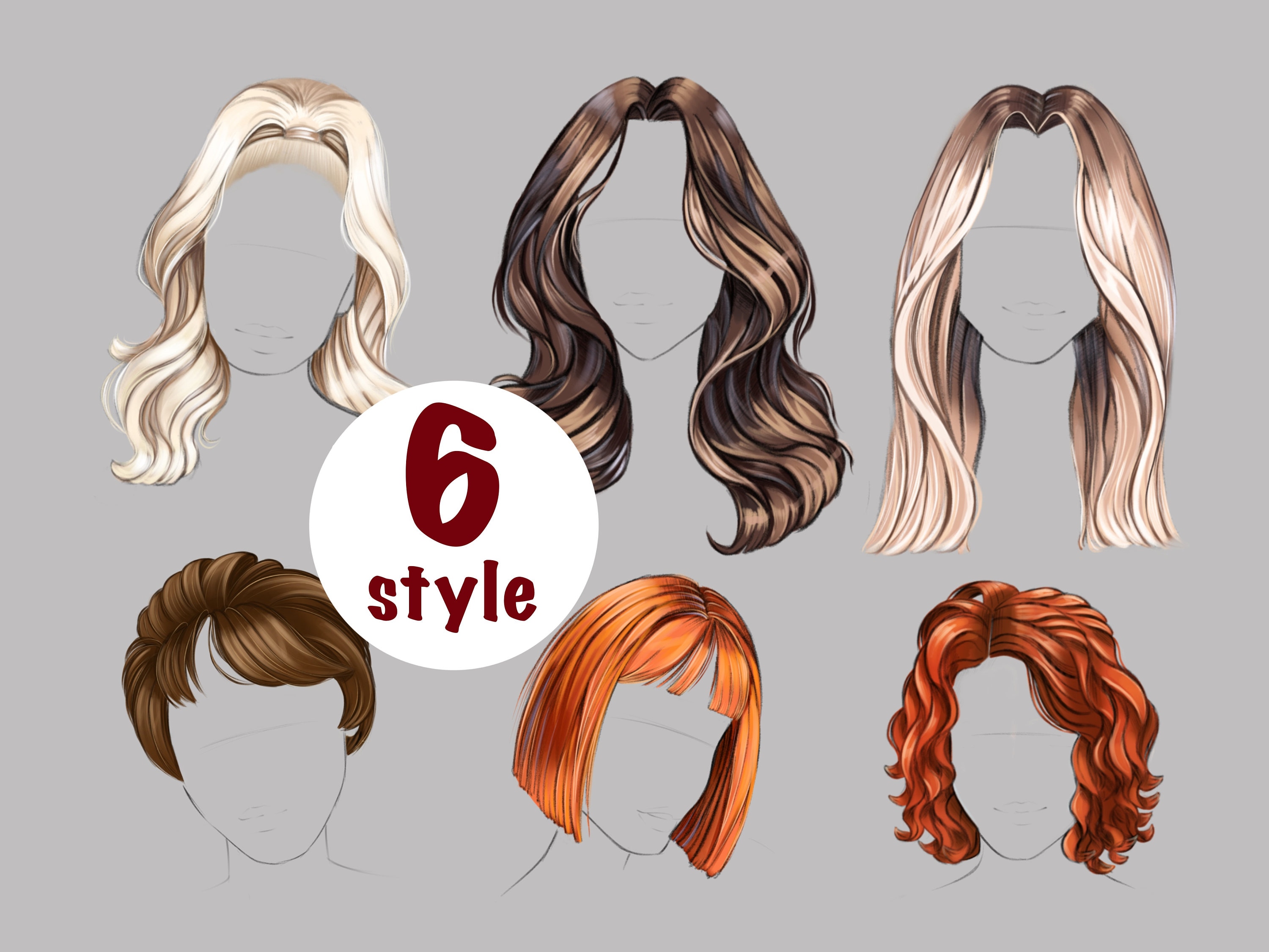 Hair Clipart Front Natural Hair PNG Blonde Ginger Red Hair
