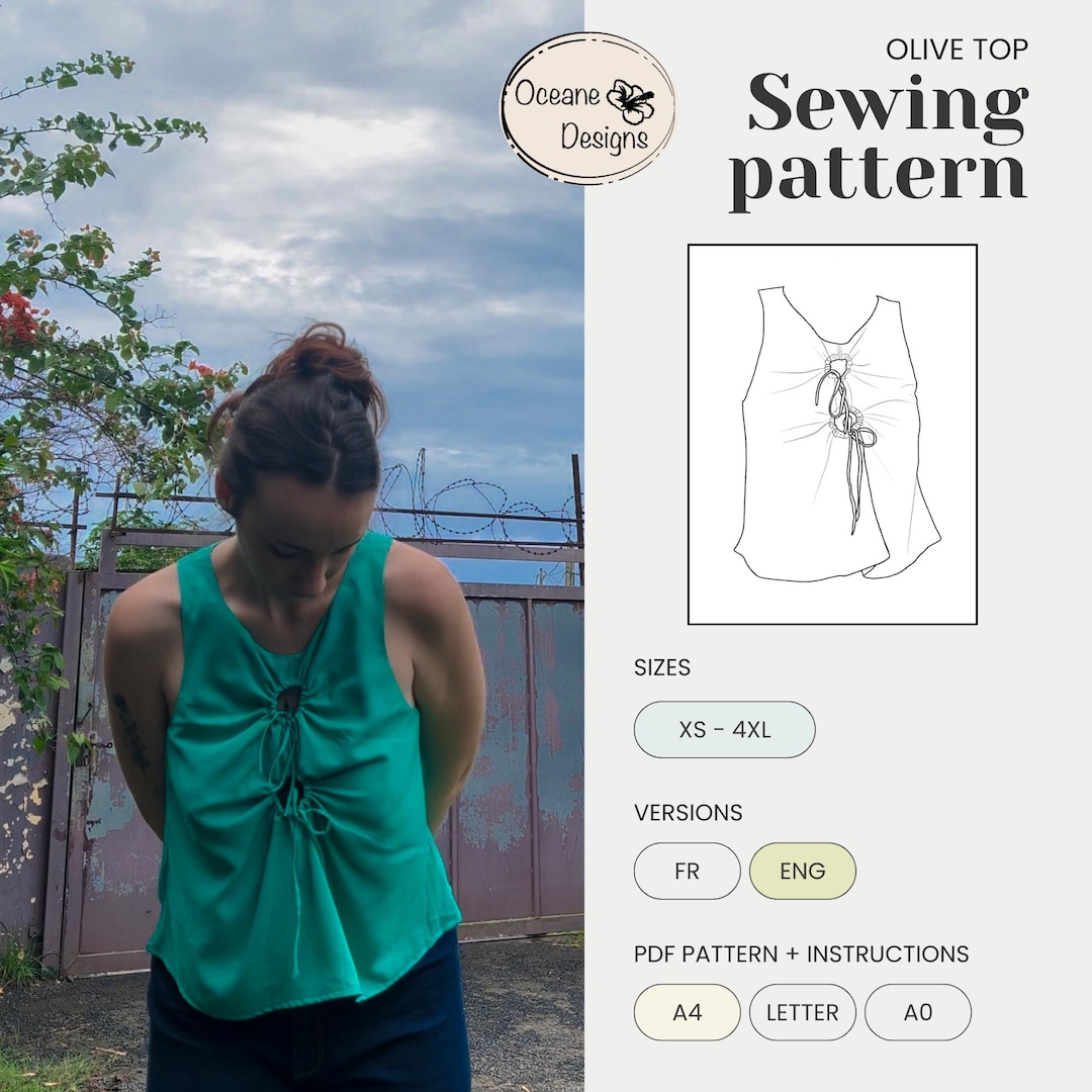 PDF Sewing Pattern / Sewing Pattern - Olive Top - Etsy