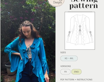 PDF-Schnittmuster / Schnittmuster - Bluse Sabrina