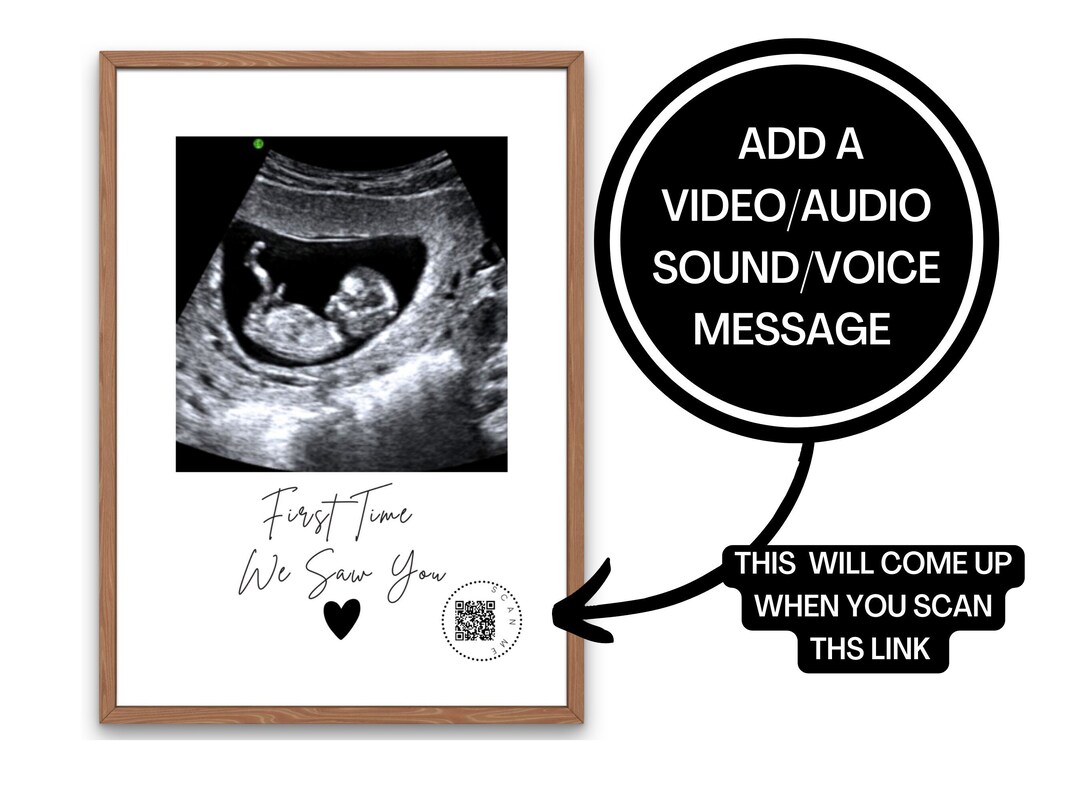 Personalised Baby Scan Photo Print With QR Code Digital or Etsy