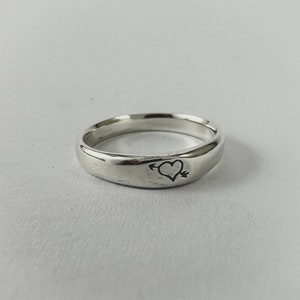 Cupid - Stacker ring, Hand-Carved, Solid 925 Sterling Silver, Unique, Handmade in Australia