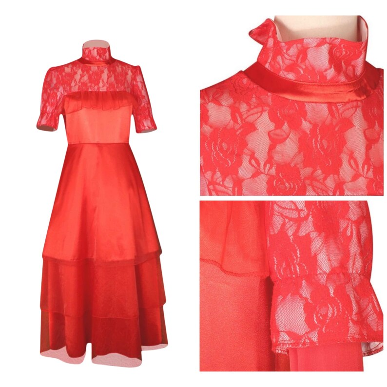 Red Gothic Bridal Dress, Lydia Costume, Bride Costume for Cosplay