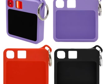 Étui mignon lapin R1 avec porte-clés, housse de protection flexible, 4 couleurs disponibles - noir, violet, rouge, orange